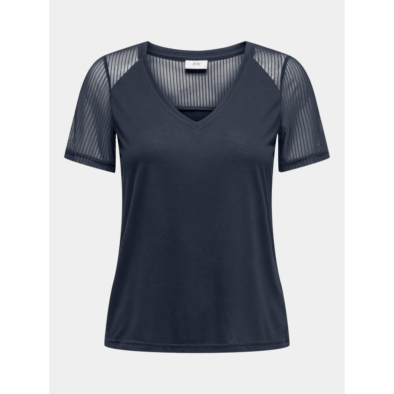 T-shirt col v stinne bleu marine femme - Jdy