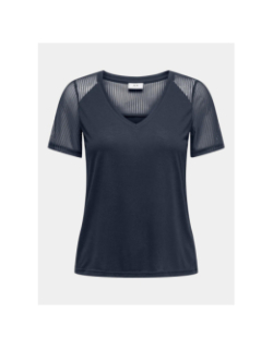 T-shirt col v stinne bleu marine femme - Jdy