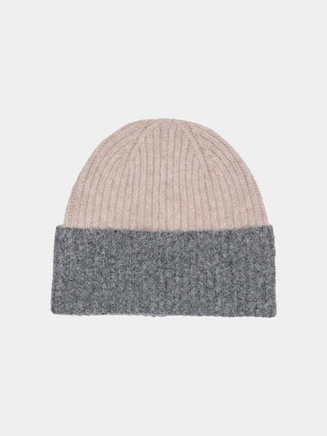 Bonnet victoria colorblock beige gris femme - Jdy