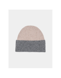 Bonnet victoria colorblock beige gris femme - Jdy