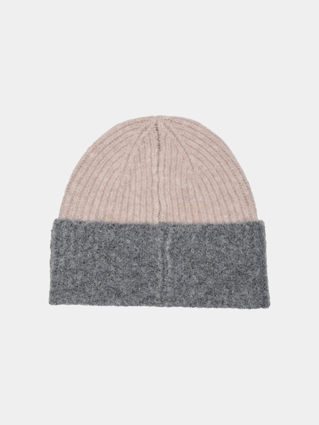 Bonnet victoria colorblock beige gris femme - Jdy