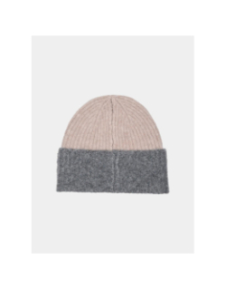 Bonnet victoria colorblock beige gris femme - Jdy