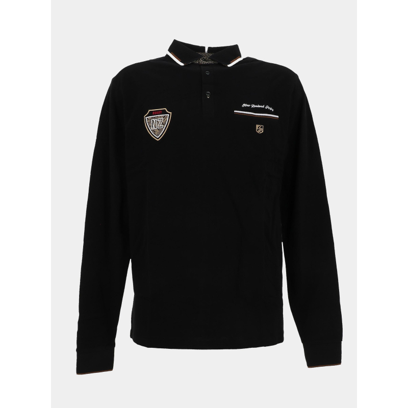 Polo à manches longues kapiti noir homme - Union Black