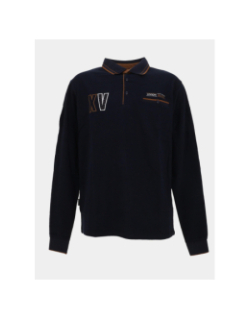 Polo à manches longues blitz bleu marine homme - Union Black