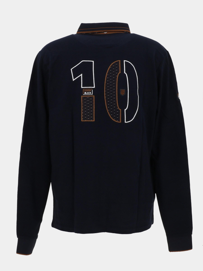 Polo à manches longues blitz bleu marine homme - Union Black