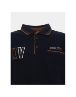 Polo à manches longues blitz bleu marine homme - Union Black