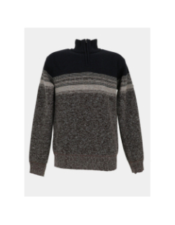 Pull à col zippé bleu marine et marron homme - RMS 26