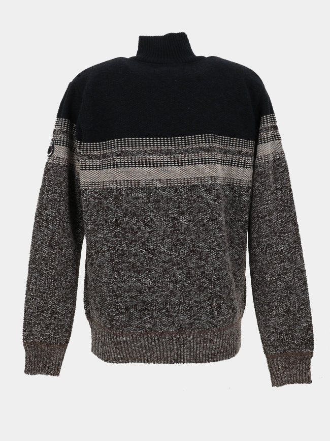 Pull à col zippé bleu marine et marron homme - RMS 26