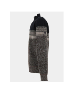 Pull à col zippé bleu marine et marron homme - RMS 26