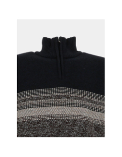 Pull à col zippé bleu marine et marron homme - RMS 26