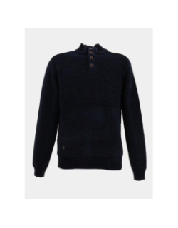 Pull à col boutonné intérieur bleu marine homme - RMS 26
