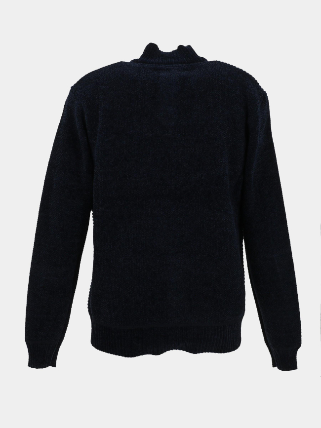Pull à col boutonné intérieur bleu marine homme - RMS 26