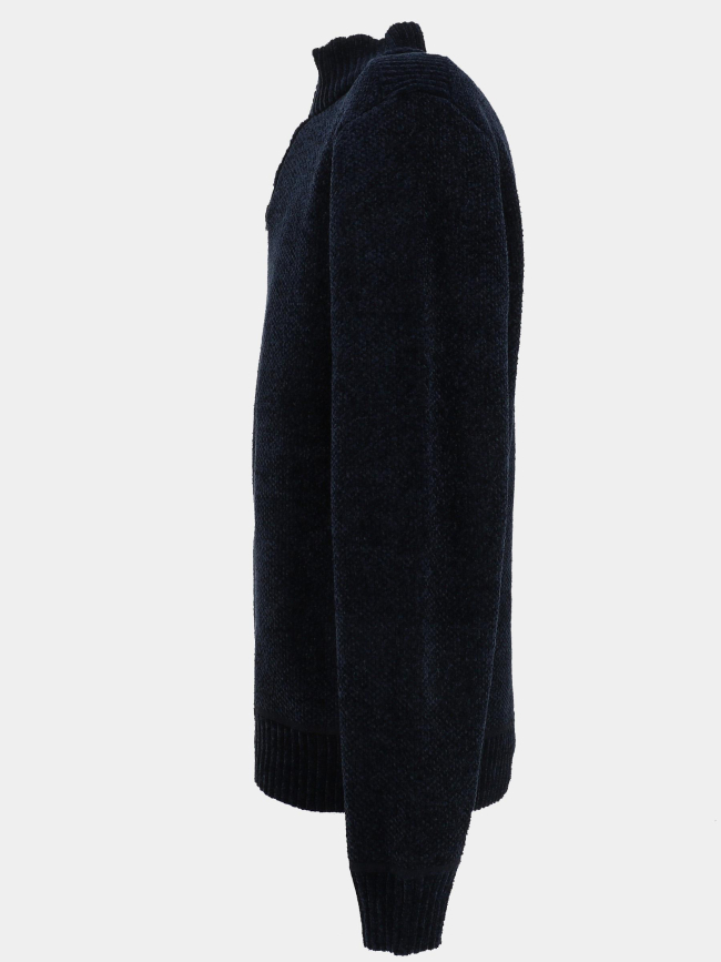 Pull à col boutonné intérieur bleu marine homme - RMS 26