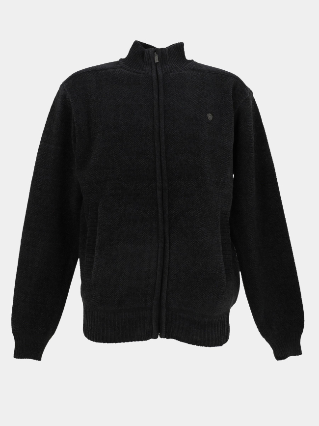 Gilet zippé chenille fourré sherpa anthracite homme - RMS 26