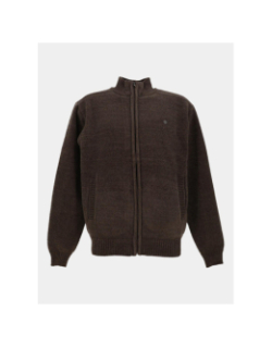 Gilet zippé chenille doublé sherpa marron homme - RMS 26