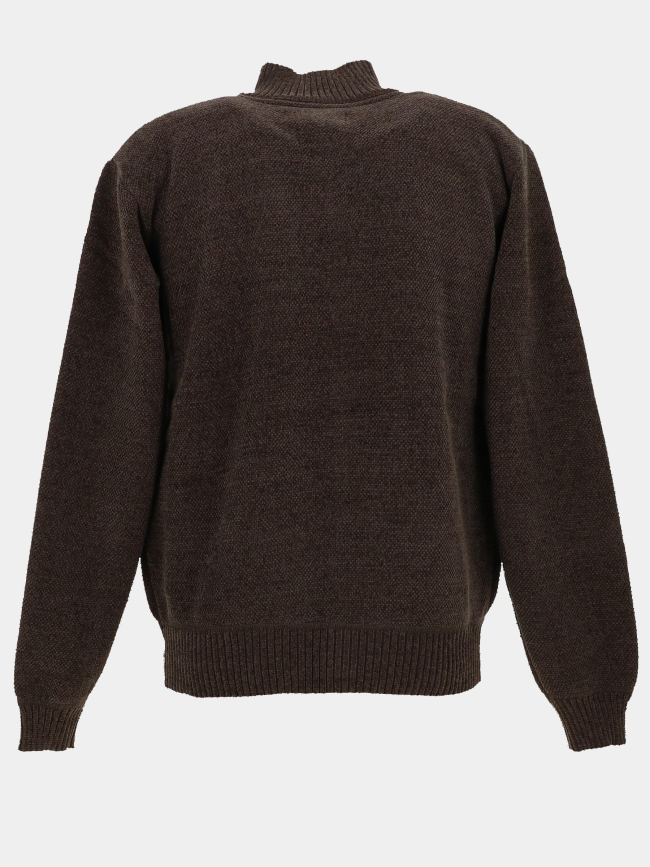 Gilet zippé chenille doublé sherpa marron homme - RMS 26