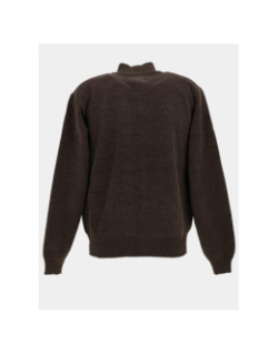 Gilet zippé chenille doublé sherpa marron homme - RMS 26