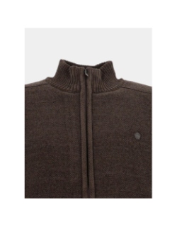 Gilet zippé chenille doublé sherpa marron homme - RMS 26
