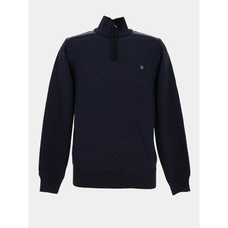 Pull chiné à col zippé j12 bleu marine homme - RMS 26