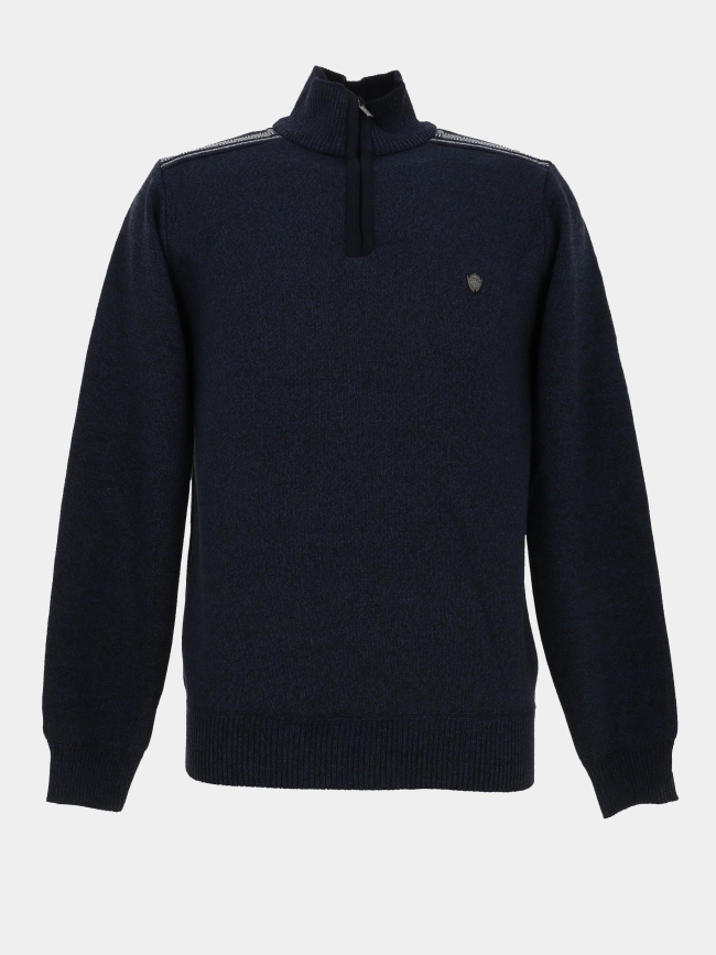 Pull chiné à col zippé j12 bleu marine homme - RMS 26