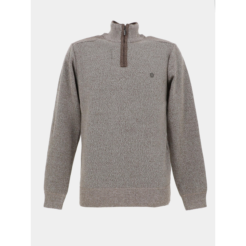 Pull chiné à col zippé j12 marron homme - RMS 26