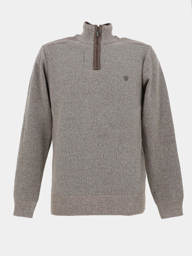 Pull chiné à col zippé j12 marron homme - RMS 26