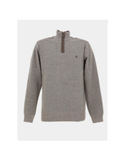Pull chiné à col zippé j12 marron homme - RMS 26