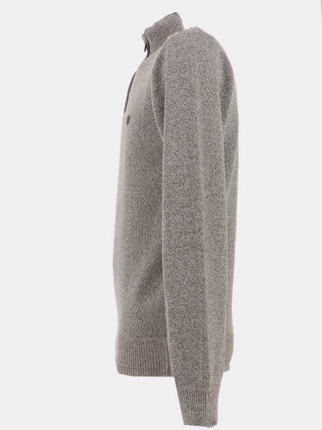 Pull chiné à col zippé j12 marron homme - RMS 26