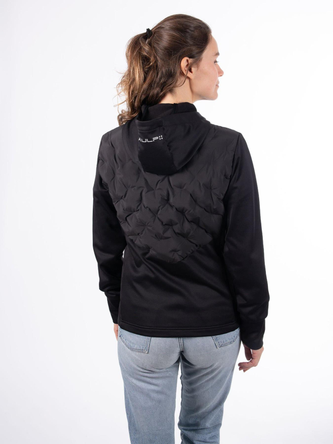 Veste hybride bi matière avec capuche volta noir femme - Aulp