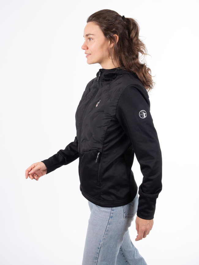Veste hybride bi matière avec capuche volta noir femme - Aulp