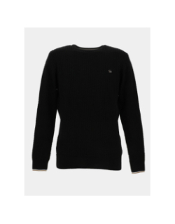 Pull en laine torsadé fairland noir homme - Benson & Cherry
