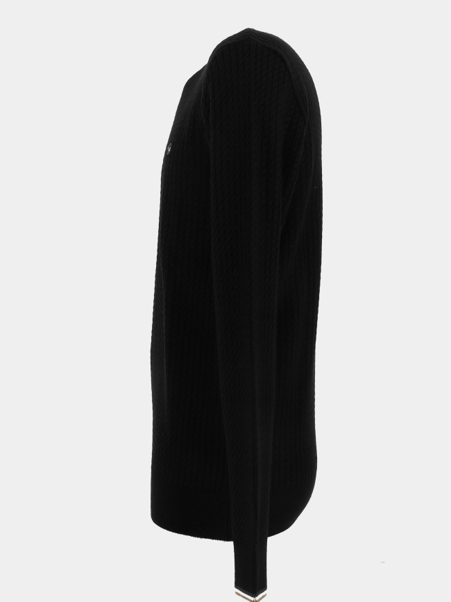 Pull en laine torsadé fairland noir homme - Benson & Cherry