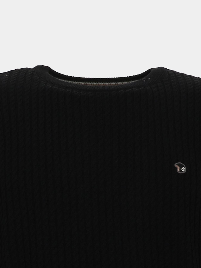 Pull en laine torsadé fairland noir homme - Benson & Cherry