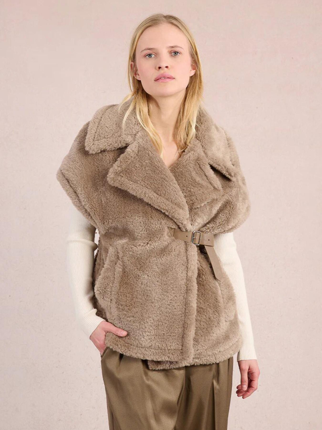 Veste sans manche fausse fourrure marron femme - Molly Bracken