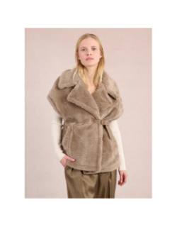 Veste sans manche fausse fourrure marron femme - Molly Bracken