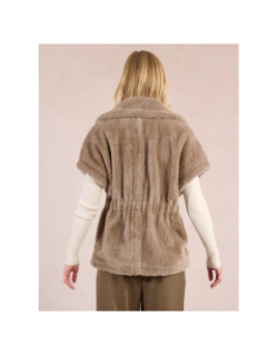 Veste sans manche fausse fourrure marron femme - Molly Bracken