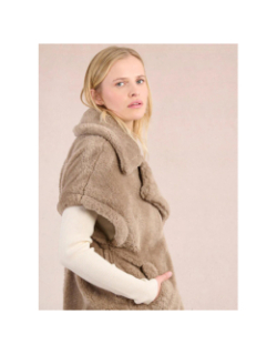 Veste sans manche fausse fourrure marron femme - Molly Bracken
