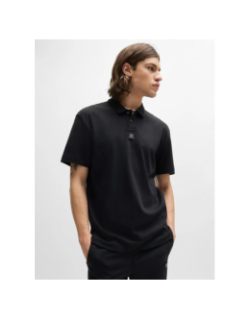 Polo à logo métallique deabono noir homme - Hugo