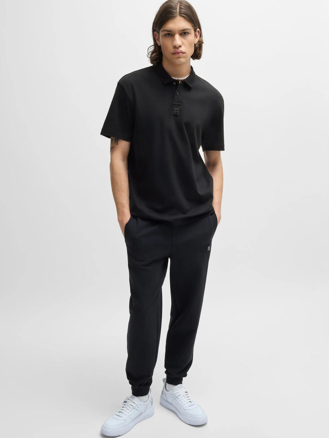 Polo à logo métallique deabono noir homme - Hugo