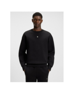 Sweat col rond à logo métallique dettil noir homme - Hugo