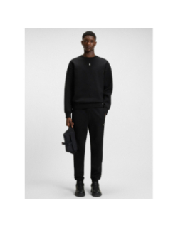 Sweat col rond à logo métallique dettil noir homme - Hugo