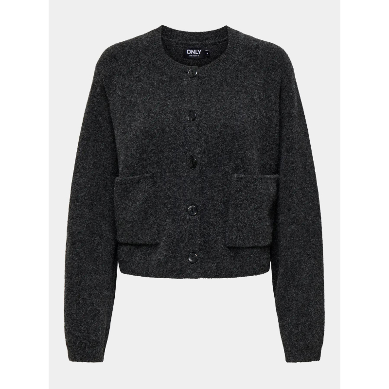 Gilet cardigan crop piemonte gris femme - Only