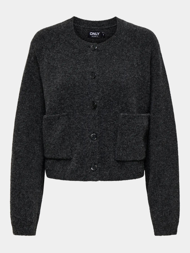 Gilet cardigan crop piemonte gris femme - Only