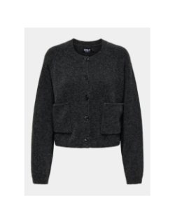 Gilet cardigan crop piemonte gris femme - Only