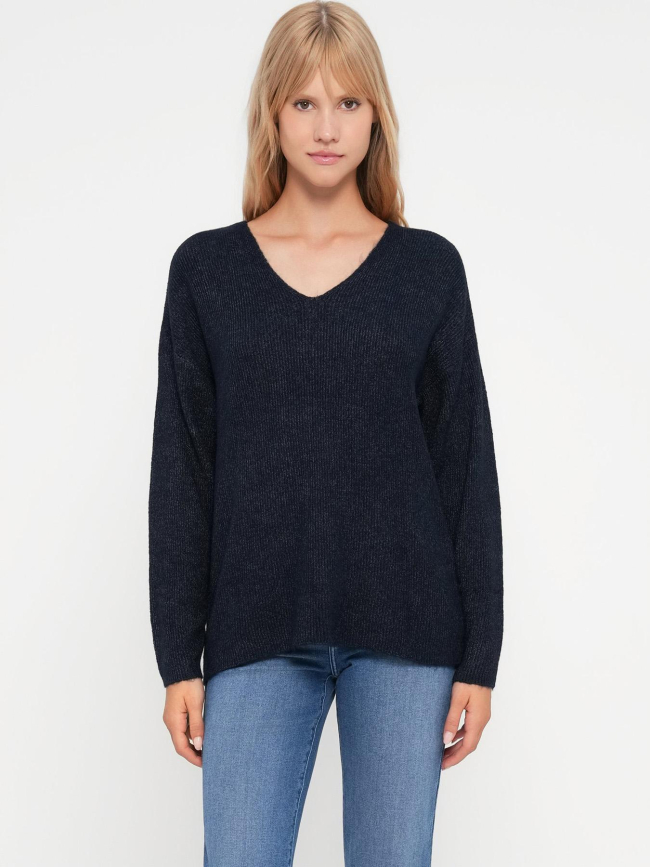 Pull col v crewlefile bleu marine femme - Vero Moda