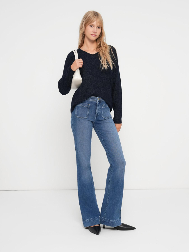 Pull col v crewlefile bleu marine femme - Vero Moda