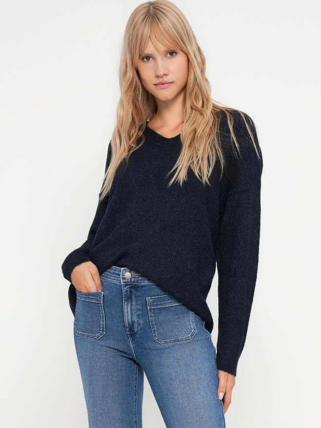 Pull col v crewlefile bleu marine femme - Vero Moda