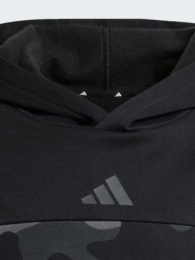 Sweat à capuche j camo fl hd noir et gris enfant - Adidas
