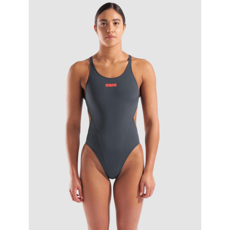 Maillot de bain pro soli gris anthracite femme - Arena