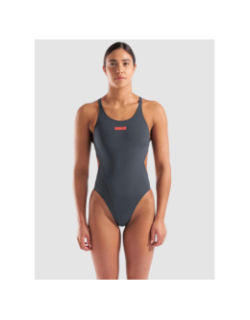 Maillot de bain pro soli gris anthracite femme - Arena
